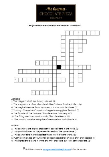 Preview of Chocolate Crossword